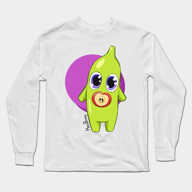Baby Banana Long Sleeve T-Shirt by HoroBunny